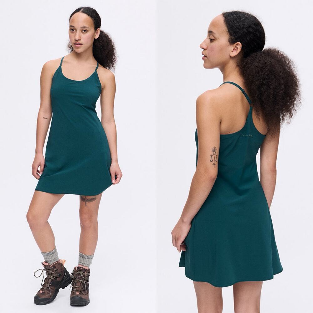Outdoor Voices The Exercise Dress Balsam Green XS Built-In Shorts Activewear